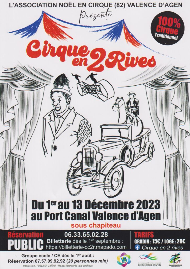 Affiche spectacle Cirque en 2 Rives 2023