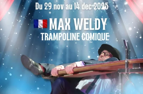 MAX WELDY dans un numéro de trampoline comique.