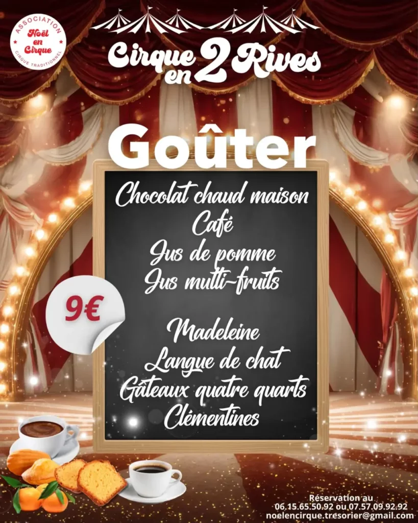 A Cirque en 2 rives, prenez un goûter avec chocolat chaud et d'autres gourmandises